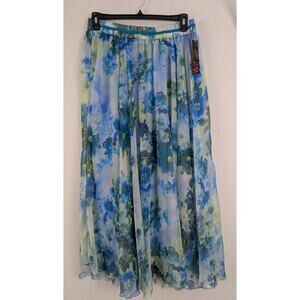 New Afibi sz 2XL Maxi Skirt multi color floral print pull on 2634